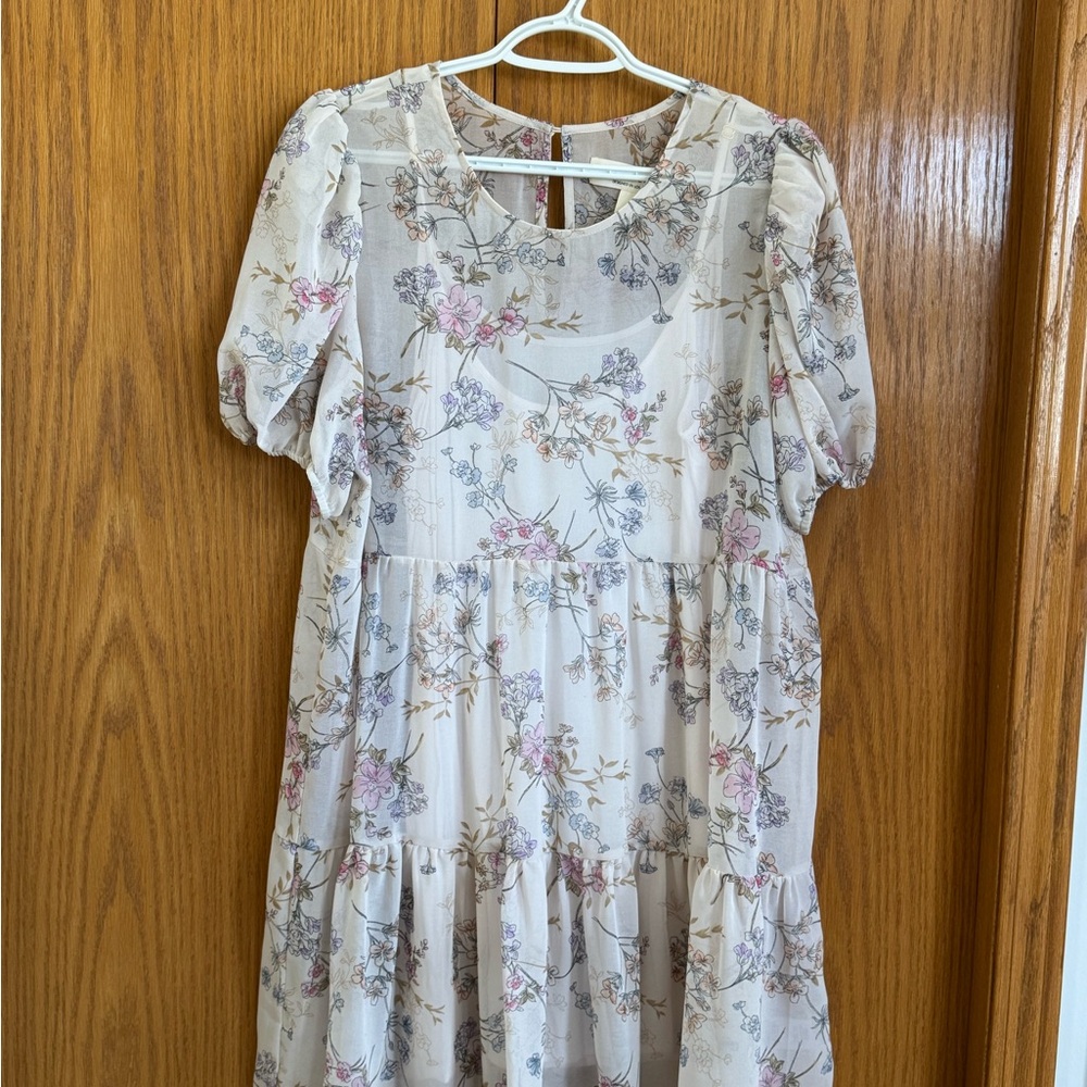 Floral Puff Dress - Picture 1 of 5